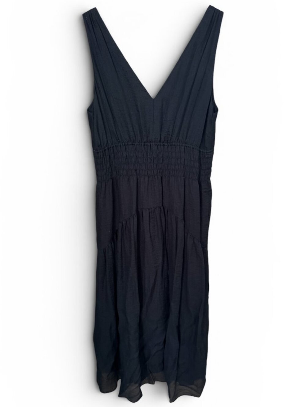 NWT!  Chic Vince Midi Double V Black Dress - Size L